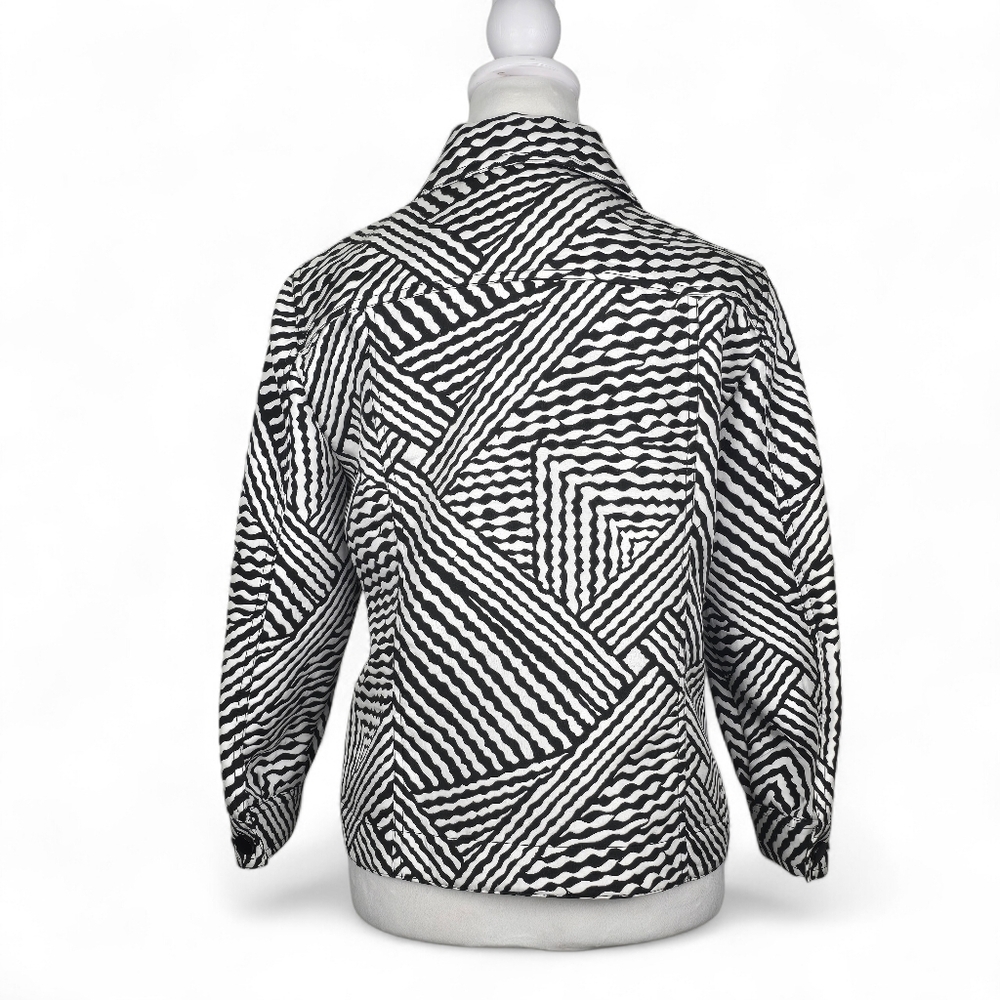 Ruby Rd Geometric Print Button Up Jacket Size 12 - image 3
